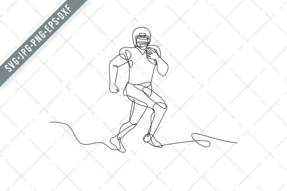 American Football Running Back: Evaluating a Continuous Line Drawing Set for Creative Projects