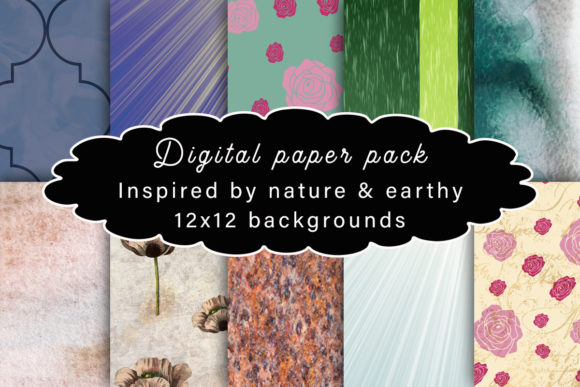Digital Paper Pack Inspired by Nature: Versatile Backgrounds for Creative Projects