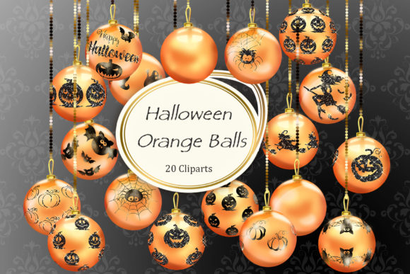 Halloween Orange Baubles: Elevating Digital Design with Vibrant, Versatile Ornaments