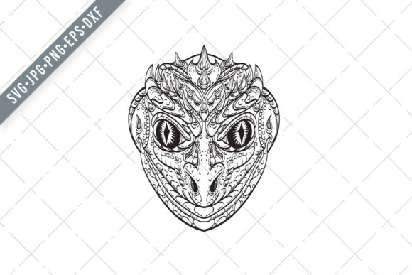 Head of a Reptilian Humanoid Alien SVG