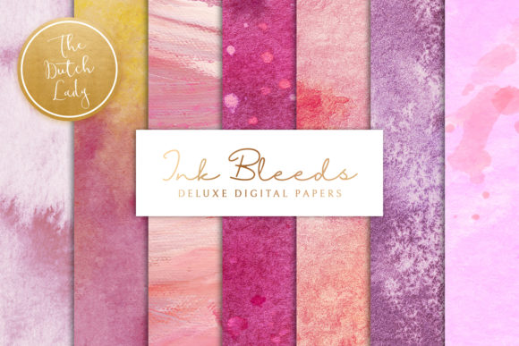 Purple Ink Bleed Texture Papers – Creative Digital Backgrounds for Designers and Crafters
