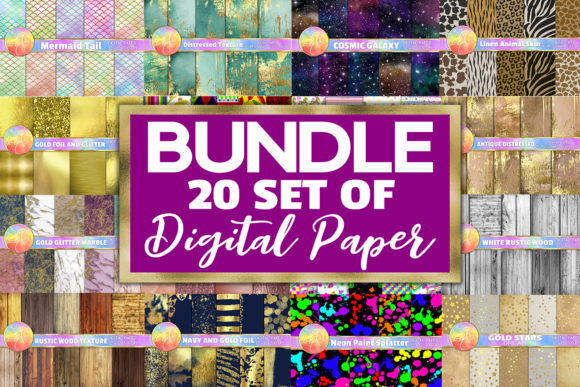 Unlock Endless Creativity with the 20 Digital Papers Bundle for Crafting and Design