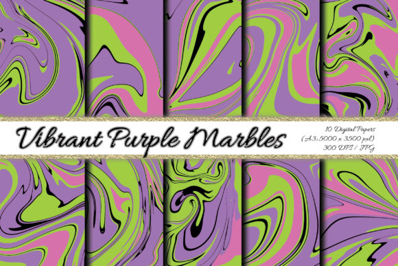 Vibrant Purple Marble Digital Paper